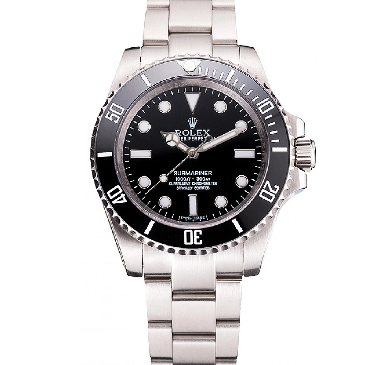 Aaa replica watch And Swiss No Date Dial Bezel Bracelet Rolex And Steel Case Stainless Black Submariner 0518